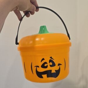 Vintage 1986 Mcdonalds Halloween Blow Mold Jack O Lantern Bucket